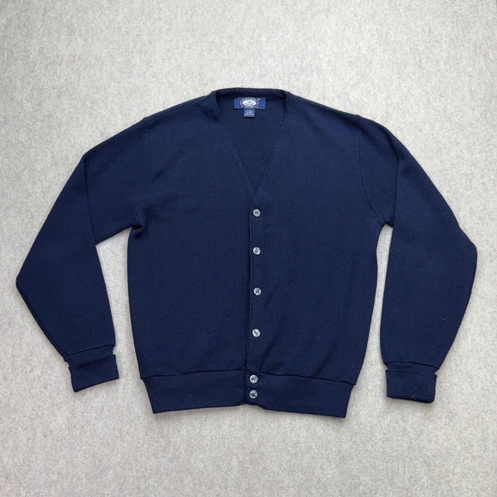 Knights Bridge Cardigan Mens M Blue Vintage Preppy Grandpacore Dark Academia